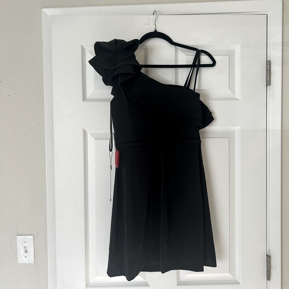 NWT Ieena for Mac Duggal One Shoulder Ruffle Mini Dress - Picture 5 of 7